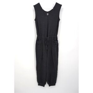 Zuda Jumpsuit Black Z-Air‎ Pull-On Knit Sleeveless Drawstring Womens XXS